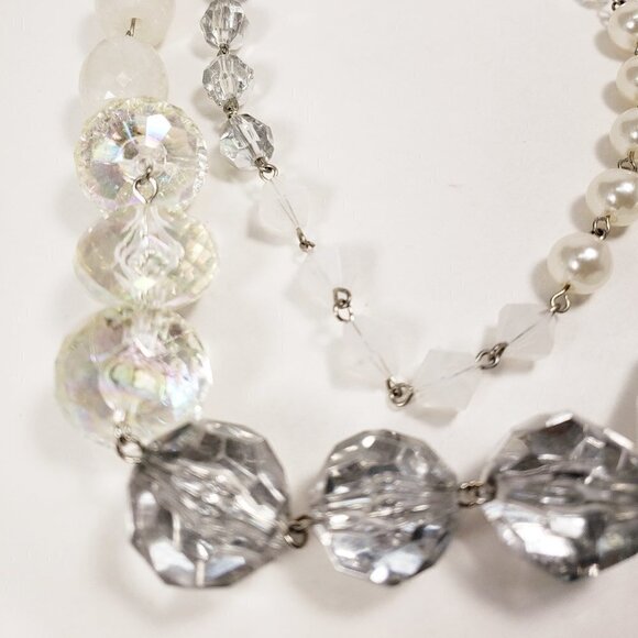 Multi-Strand Silver Long  36-inch Beaded Necklace – Multi-Color Fashion Jewelry - Picture 6 of 7